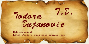 Todora Dujanović vizit kartica